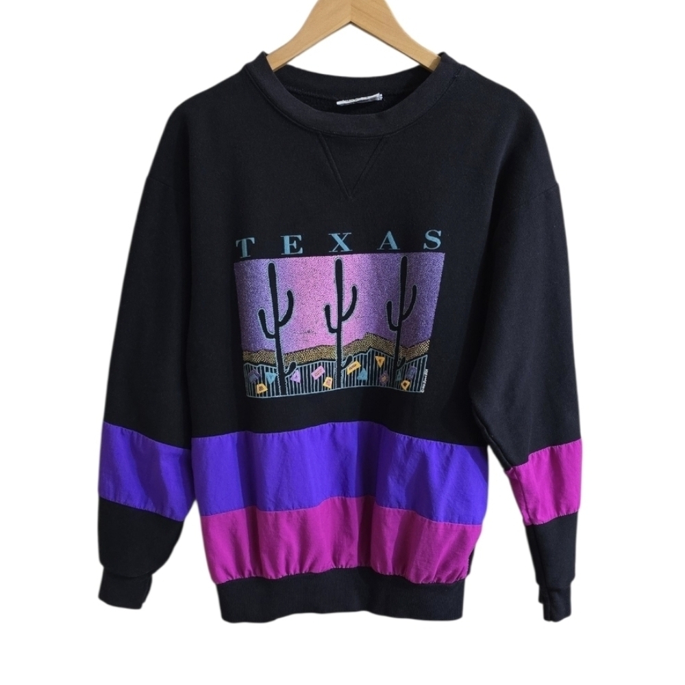 Vintage DIPORT USA 90s Texas Logo Cactus Art  Crewneck Sweatshirt. Size Large